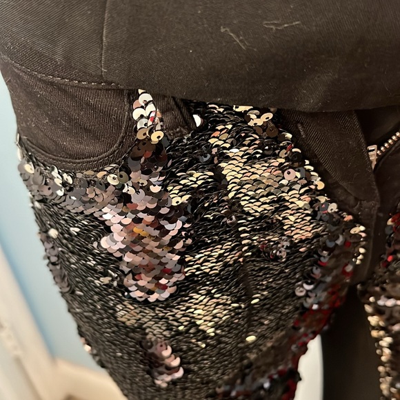next sequin pants- very Taylor Swift- size 4 (USA)- never worn- black & silver - Picture 4 of 13